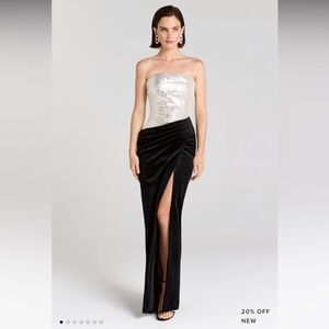 Nadine Merabi Samantha sequins silver maxi dress